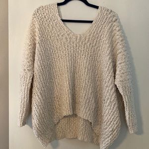 V neck , off shoulder, sweater